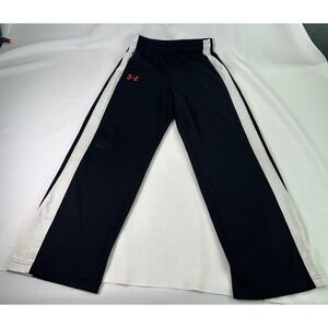 Under Armour Black & White Youth Large Running Track Pants Red‎ Logo